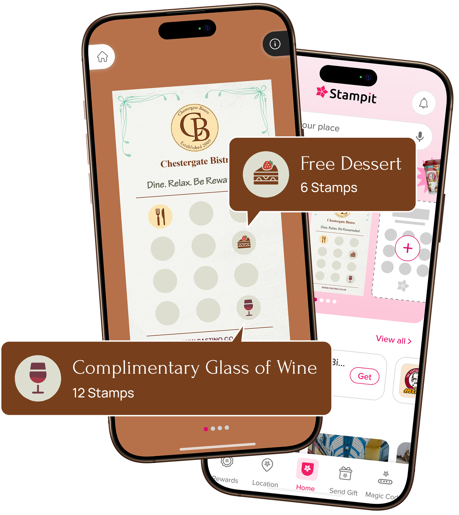 Chestergate Bistro loyalty stamp card in the Stampit app